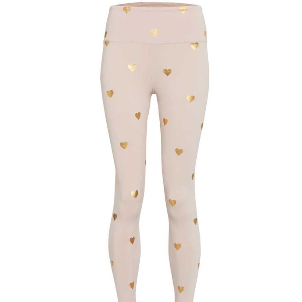Spiritual Gangster Gold Heart Patterned Valentines Day high waist leggings